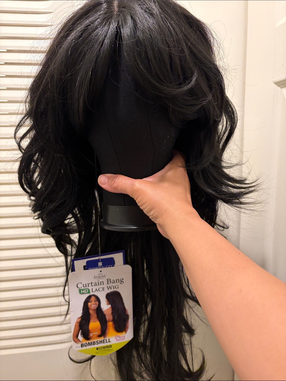 Bombshell Curtain Bang HD Lace Wig - Black